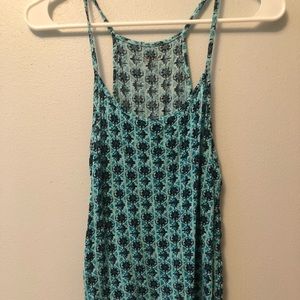 Mudd blue with dark blue pattern tank top